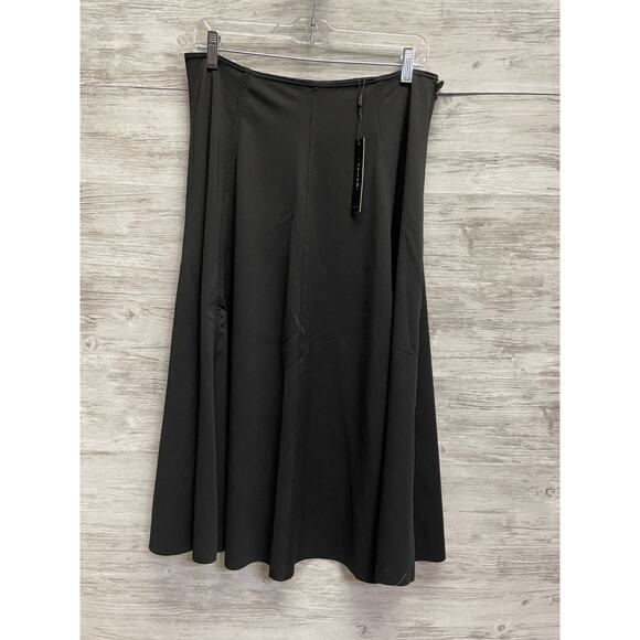 Tahari Maxi Skirt Size L Womens Black Long Stretch Side Zip - Picture 1 of 16